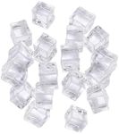 ARZASGO 50PCS Fake Acrylic Ice Cubes 0.8", Clear Ice Rocks Decorative Stone for Photography, Weddings, Food Displays & DIY