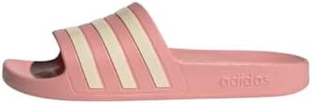 adidas Unisex Adilette Aqua slide sandal, Wonder Mauve Wonder White Wonder Mauve, 10 UK