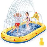 Game Pool for Kids Outdoor, Water Toys Paddling Pool Sprinkler Wading Pool, Splash Pad Sprinkler Infant Swimming Pool for Garden Backyard Fountain Play Water Mat for 3 4 5 6 7+ Kids Boys Girls