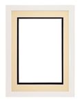 Rainbow Range White Matt Double Mount Photo frame/picture frame/poster frame with Real Glass - Ivory on Black Mount - 14"x11" for A4 pictures