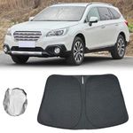 BIllisin Front Windshield Sun Shade Compatible with Subaru Outback, Lychee Pattern Foldable Sunshade Window Protector Cover for Subaru Outback 2015-2018 Accessories