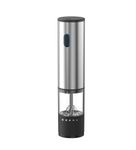 Konquer TimeS Automatic Electric Pepper Grinder with Light, Gravity Sensor Salt & Pepper Mill, Adjustable Coarseness, One-Hand Operation, Stainless Steel Design, Battery Powered Spice Grinder