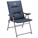 Trail Monarch Folding Camping Chair Padded High Back Outdoor Garden Armchair Seat (Blue & Black)