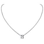 925 Sterling Silver Initial Charm Necklaces For Women Chain Dainty Letter B Necklace