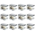 Sayayo Glass Shelf Brackets Glass Clamp Shelf Supports Chromed Finished, Adaptive 5-8MM Thickness Glass, Zinc Alloy, 12Pcs, EBL1015-12P