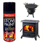 RnT High Temperature Black Matt Stove Up To 600 600°C Spray Paint Engine Exhaust Adhesion 400ml Heat Resistant Wood Burners BBQ Grill Excellent Coverage Heat Resistant