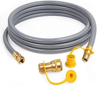 GASPRO 12FT Natural Gas Hose with Quick Connect Fittings, 3/8 Inch Propane/Natural Gas Quick Disconnect Kit Extension Hose Assembly for Low Pressure Appliance, CSA Certified