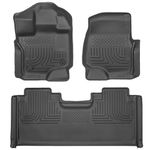 Husky Liners Weatherbeater Floor Mats | Fits 2015 - 2024 Ford F-150 SuperCab | Front & 2nd Row, 3-pc Black - 94051