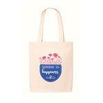 DOODLE Eco-Friendly Reusable Cotton Canvas Tote Bag with Outer & Inner Zip Pocket |Travel, Shopping, College & Office Bag - - Blooming Happiness