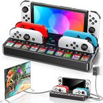 Tokluck Switch TV Docking Station with Joy con Charger, Switch Charging Dock Stand for Joycon, Replacement for Nintendo Switch TV Dock with 4K HDMI, USB 3.0 Port and 10 Game Cards Slot