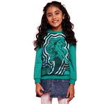 Bon Organik Girl's Cotton Hooded Neck Sweatshirt (BON9159_Blue_2-3Y)