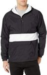 Charles River Apparel Wind & Water-Resistant Pullover Rain Jacket (Reg/Ext Sizes), Black/White, XXL