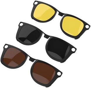 RCstyle Polarized Clip Compatible with Ray-Ban Meta Wayfarer (RW4006/4012 Size M Standard 50-22) (GEN1 &GEN2) Smart Glasses Color Changing Clip Set (Brown, Night Vision Yellow, Black)