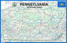 Pennsylvania State Poster Map - 22.5 x 14.4 Inches - Paper Laminated