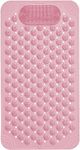 RichAxis Anti Skid Silicone Bath Mat for Bathroom with Foot Scrubber, Suction Cups & Drain Holes Non Slip Floor mat for Kids & Adults (70 x 35, Pink)