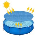 4ft Round Pool, Pool Solar for Above Ground Pools, Solar Pool Bubble Heat Insulation Film, Waterproof Dustproof Swimming Pool Thermal Blanket for Spa, Hot Tub, Pool