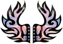 Neva Nude Large Blazen Black Flame Boot Leg Wing | Handcrafted Costume Wings for Calf or Boots | Strapped or Laced on for Raves and Festivals