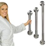 Vive Textured Grab Bar for Bathtubs and Showers - Handicap Bathroom Safety Rail for Elderly - Wall Senior Handle for Tub, Toilet, Bath - Disability Assist Device Accessory Handrail for Injury