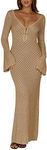 Saodimallsu Womens V Neck Crochet M