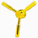 WAH LIN PARTS Heavy-Duty Gold 3 Spoke Gun Safe Handle for Safe Box,Gun Safes and Vault Doors,Zinc Alloy
