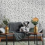 Holden Decor Dalmation 12940 Black/White Paper Wallpaper, Black/White Full Roll