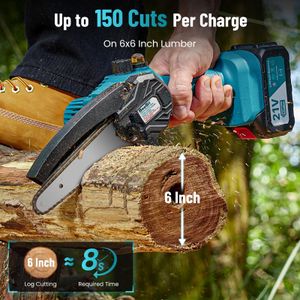 SEESII 6-Inch Mini Cordless Chainsaw – Portable Electric Pruning Saw
