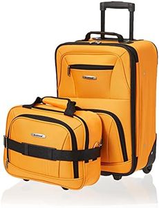 Rockland Fashion Softside Upright Luggage Set, Orange, 2-Piece Set (14/19), Fashion Softside Upright Luggage Set