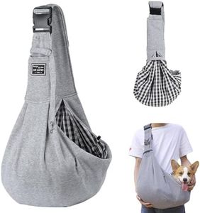 Dog Carrier Bag, Dog Sling up to 10 kg, Portable Carry Bag, Dog Bag for Walking Outdoor Activities and Excursions (Grey)