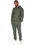 Crosshatch full tracksuit Hooded Fleece Sweatshirt Zip Up Hoodie Jacket Sweatpants Joggers by Jeanbase Khaki M