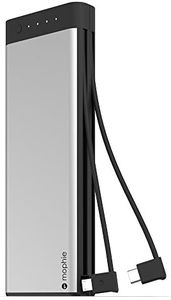 Mophie encore plus 20000 USB-C & Micro USB Portable Charger – 20000mAh High-speed External Battery With 2 Built-in Charging Cables - Made for Samsung Galaxy smartphones, tablets & more