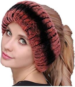 Knitted Real Rex Rabbit Fur Heaband Headwear Neckwear Black Brown Red Orange Pink Color Women Elastic