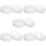 QWORK Sterile Glass Petri Dish Petri Plates with Lid,5 Pack, Thicken, 90mm x 20mm