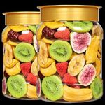 6 Types of Fruits,various Freeze-dried Fruit Crisps Mix 250g/can,Chinese Snacks Gift Pack, Instant Dried Vegetables and Fruits Chips,Strawberry Banana Red Date Fig Jackfruit Kiwifruit,Vegan (1can)