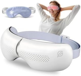 Premium Eye Massager with Heat & Cooling Gel Mask Heated Eye Massager for Migraine w Bluetooth & White Noise Massaging Mask for Tension & Stress Relief, Birthday Gift