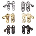 30Pcs Small Box Latch Hasps, Antique Right Latch Hook Hasp Retro Style Iron Latch Hook Hasp for Jewelry Gift Boxes with 120pcs Replacement Screws(Silver Left Latch Hook Hasp)