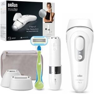 Braun Épilateur À Lumière Pulsée Pro 3 PL3136, Épilation Semi-Définitive Pour Jusqu'à 1 An De Peau Douce, Alternative Au Laser, 1 Rasoir Venus, 3 Têtes Pour Épiler Jambes, Visage, Maillot Et Plus