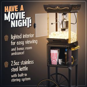 Nostalgia Popcorn Maker – Black Electric Popcorn Machine