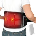 Comfytemp Cordless Back Heat Pad with Massager for Back Pain Relief, Portable Heated Back Warmer with Dual Adjustable Straps, Lower Back Massager with 3 Heating Levels, Heating Waist Belt for Period