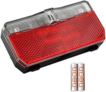 fanale posteriore per bicicletta nean con catadiottro e omologazione StVZO incluse batterie, catadiottro posteriore con catadiottro, luce posteriore a LED, a batteria, 5 candele, rosso