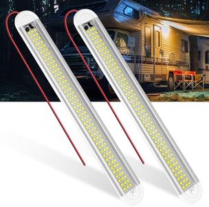 MERTTURM 12V LED Interior Light Bar, 120 LED Strip Lights 1500LM 8W DC12-85 Volt for RV Interior, Cargo Trailer Lights with Switch for Enclosed Trailer Boat Car Van Truck Camper Lorry Motorhome