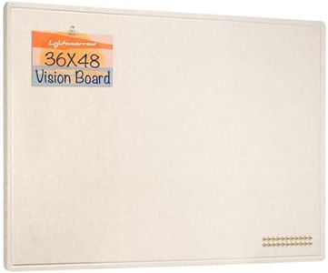 Lightomorrow Large Vision Board 48x36, Thicken Felt Pin Board for Living Room or Home Office, Ideal for Family Goals, Photos, Notes with 20 Pushpins and 20 Postcards, Oatmeal