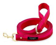 Kate Spade New York 4.5ft Dog Leash, Heavy Duty Leash for Female or Male Dogs, Cute Pet Leash with Gold Metal Hardware, Long Dog Lead for Small and Medium Breeds (Red and Pink)