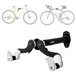 Ibera Bike Black Horizontal Wall Hanger, 45 Degree Adjustable Angle, Single Horizontal Storage Mount