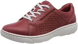 Clarks Women's Caroline Ella Oxford, Cherry Red, 9.5 US