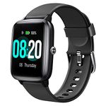 Delvfire Sirius Fitness Tracker with Heart Rate Monitor, All-Day Activity, Step Counter, Sleep Monitor, 1.3" Touch Screen, Waterproof, Pedometer, Fitness Watch compatible with iPhone Android (Black)