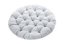 Gardenista Garden Round Papasan Chair Cushion | Water Resistant Indoor Outdoor Hammock Rattan Swing Seat Pad | Comfy & Durable Tufted Patio Furniture Cushions | Hanging Egg Chair Pads (Grey)