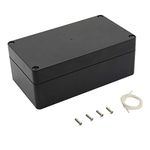 LeMotech Project Box Waterproof Dustproof Junction Box ABS Plastic Electrical Box Outdoor Electronic Enclosure Black (6.2"x3.5"x2.4")(158 x 90 x 60 mm)