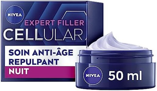 NIVEA CELLULAR Expert Filler Soin de nuit (1 x 50 ml), Crème visage anti-âge raffermissant enrichi en acide folique pur et acide hyaluronique, Soin repulpant pour peaux matures