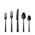 Fortessa Nomad Stainless Steel Flatware, Brushed Matte Black, 20 Piece Place Setting, Service for 4