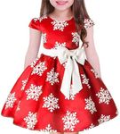 Tueenhuge Baby Girls Christmas Dress Toddler Snowflake Print Party Wedding Formal Dresses (Red, 2-3 Years)